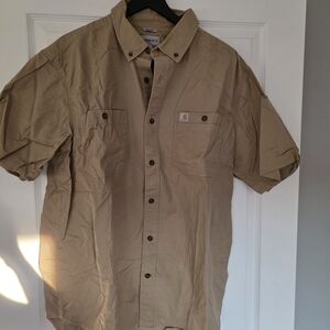 Carhartt Men's Casual Tan Button Down Shirt